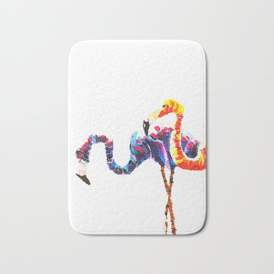 Flamingos after a Colour Run Bath Mat