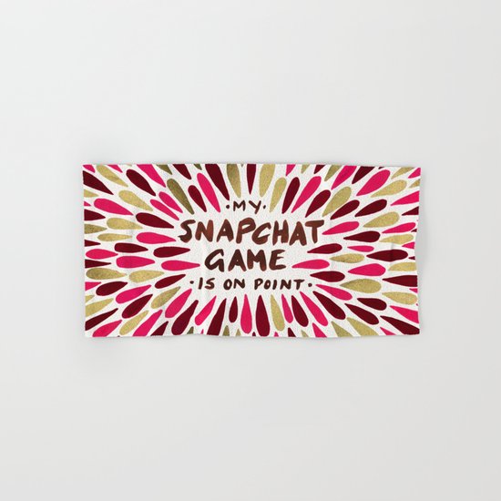 Snapchat – Red & Gold Hand & Bath Towel