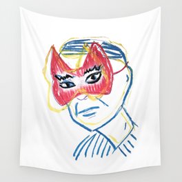 Man with mask Wall Tapestry