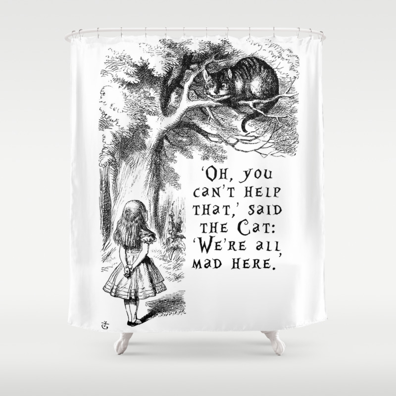Disney Madness Cheshire Cat Alice In Wonderland Shower Curtain 100% Polyester 