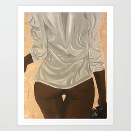 Wine and Chill Art Print | Sexy, Acrylic, Booty, Painting, Blackart, Wine 