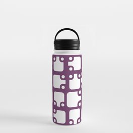 Mid Century Modern Abstract Pattern Plum 2 Water Bottle