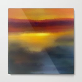 Cool Warm Moody Sunset Modern Abstract Metal Print