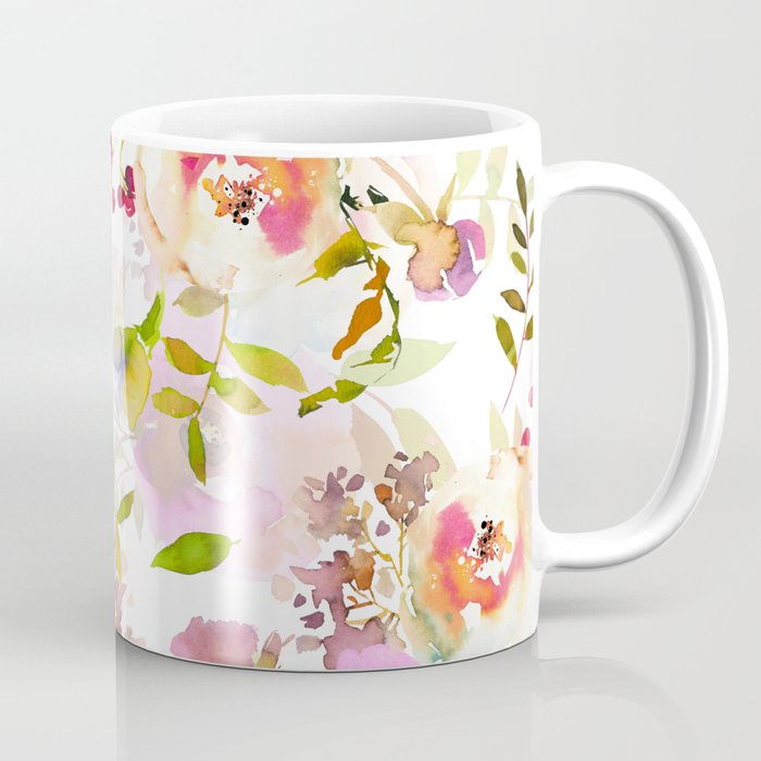 Pink Watercolor Spring Florals Coffee Mug