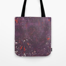 Purple Red Scalloped Marbling Tote Bag