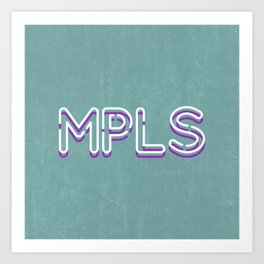 MPLS Minneapolis Minnesota Neon Typography Art Print