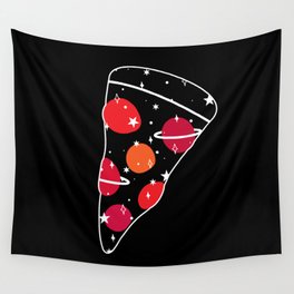Space Pizza (black) Wall Tapestry