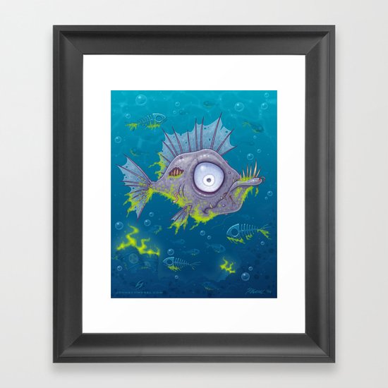Zombie Fish Framed Art Print