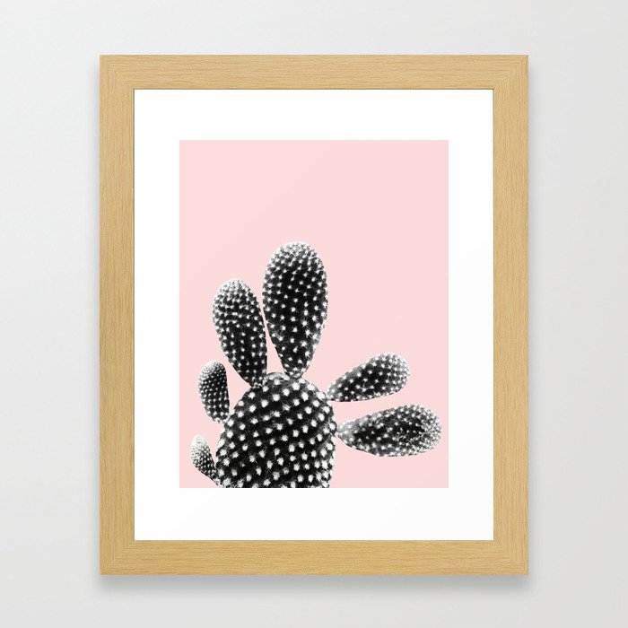 Black Blush Cactus Dream #1 #plant #decor #art #society6 Framed Art Print