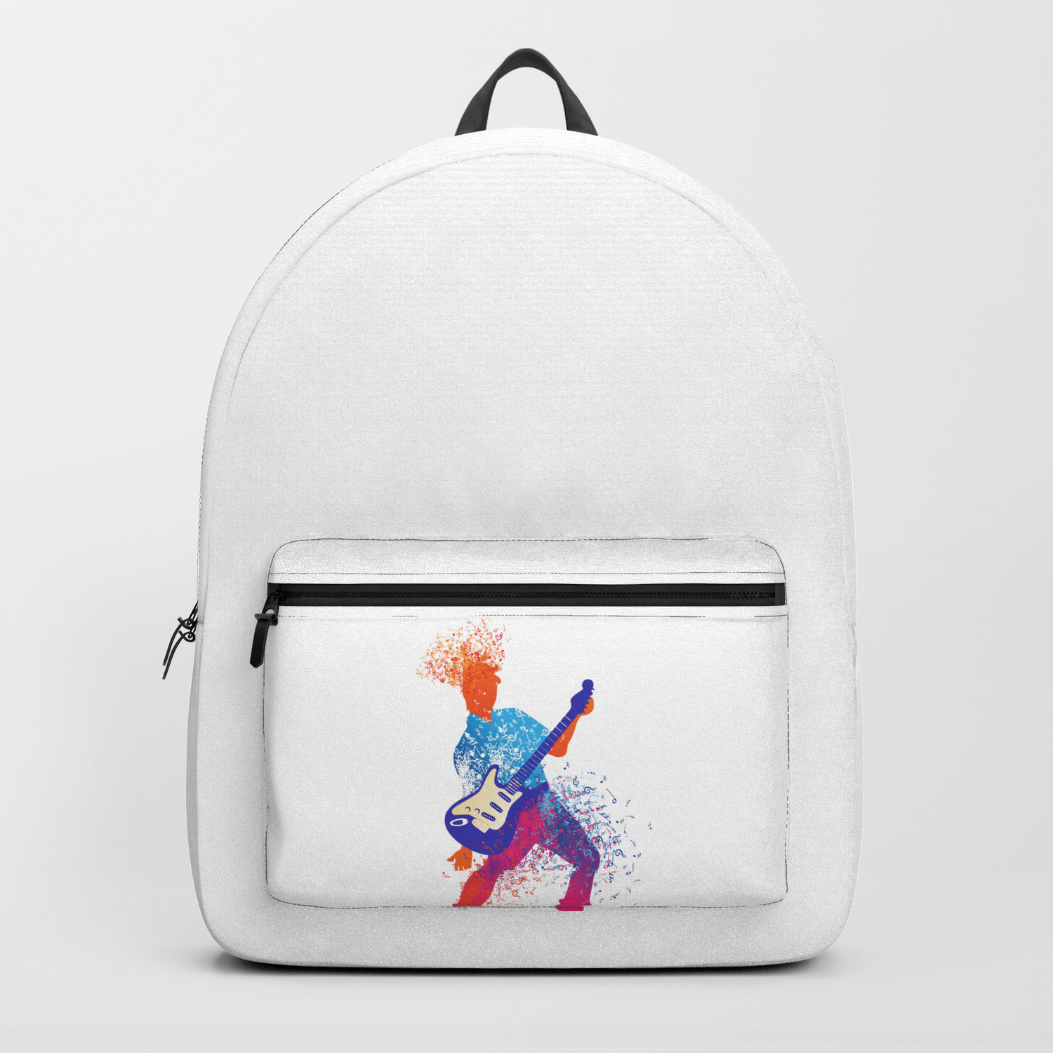 Abstract Art Rock And Roll Music Note Guitarist Gift Backpack By