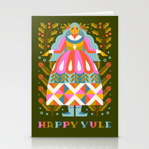 Happy Yule // Green Stationery Cards