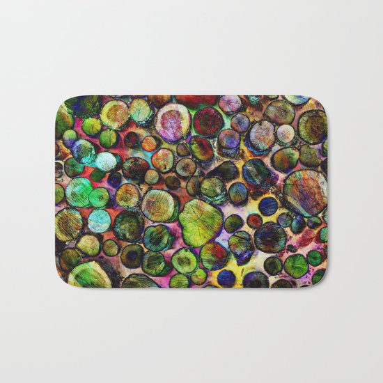 Colored Wood Pile 2 Bath Mat