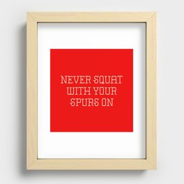 Cautious Squatting, Red and White Recessed Framed Print