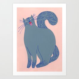 Cat showing her tongue  Art Print