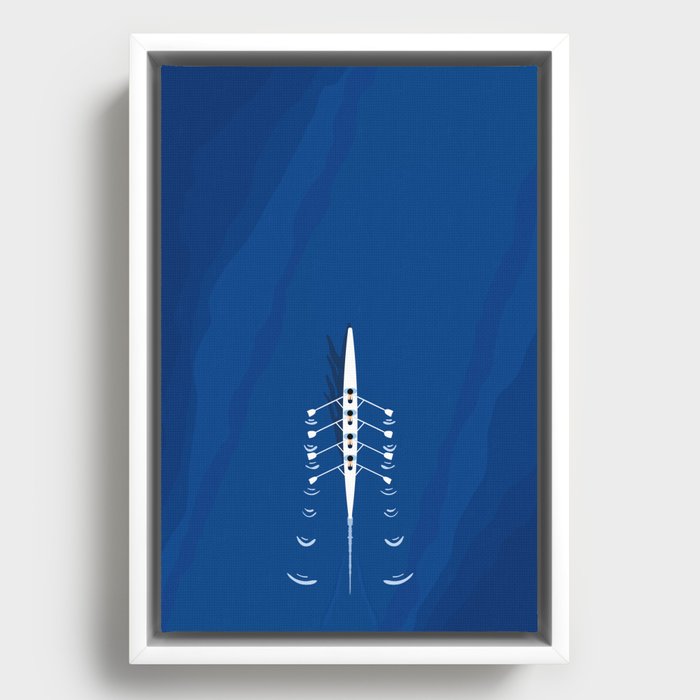 Aerial Rowing Boat | Teamwork Framed Canvas