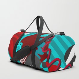 Abstract geometric colorful pattern with red and blue tones Duffle Bag