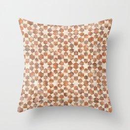 Terracotta Melange Moroccan Pattern Tile Throw Pillow