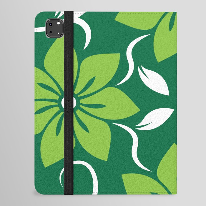 Green Spring Flower Pattern iPad Folio Case