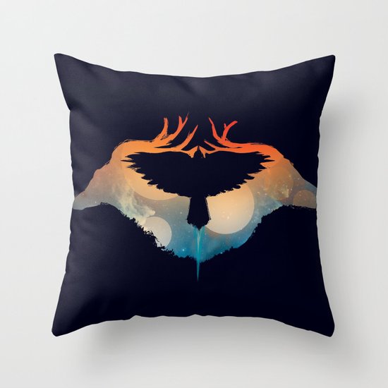 Night sky over savanna Throw Pillow