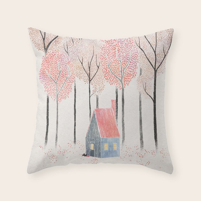 Cabin In The Woods Throw Pillow By Fleck Society6
