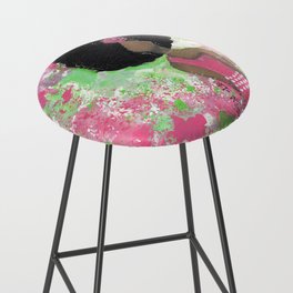 Dripping Pink and Green Angel Bar Stool