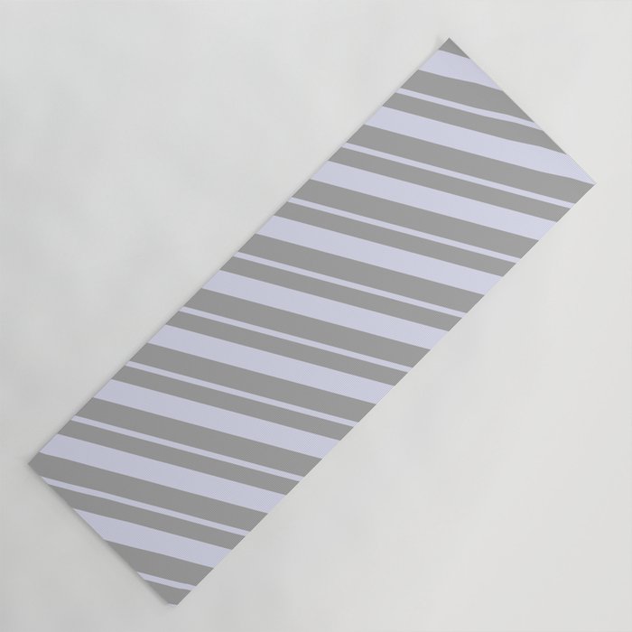 Dark Grey and Lavender Colored Stripes/Lines Pattern Yoga Mat