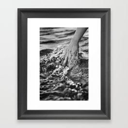 Running hand through the water, under the blue again black and white photograph / art photography Framed Art Print