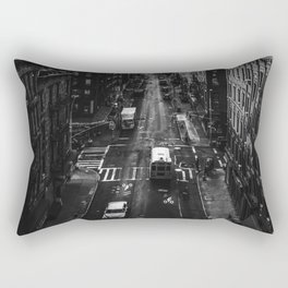 New York City skyline and Chinatown neighborhood in Manhattan black and white Rectangular Pillow