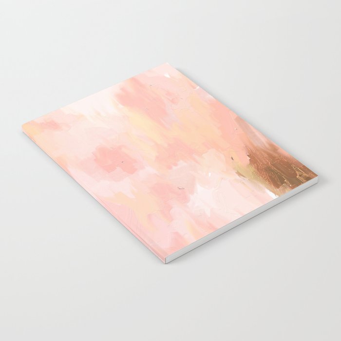 Abstract Minimal Peach Millennial Pink White And Gold Painting Notebook By Julestillman Society6