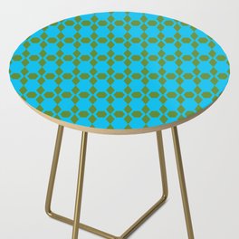 Green and Blue Honeycomb Pattern Side Table