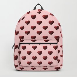 Red Glitter sparkles Heart Backpack