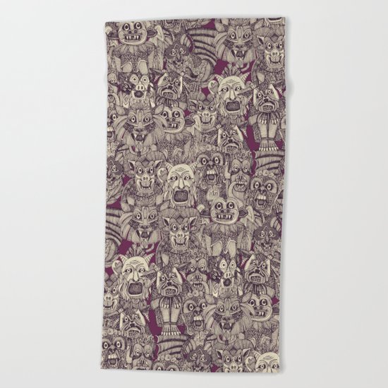 gargoyles purple Beach Towel