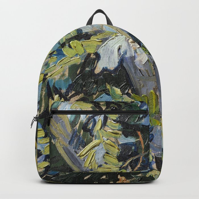 Vincent van Gogh's Blossoming Acacia Branches (1890) famous painting Backpack