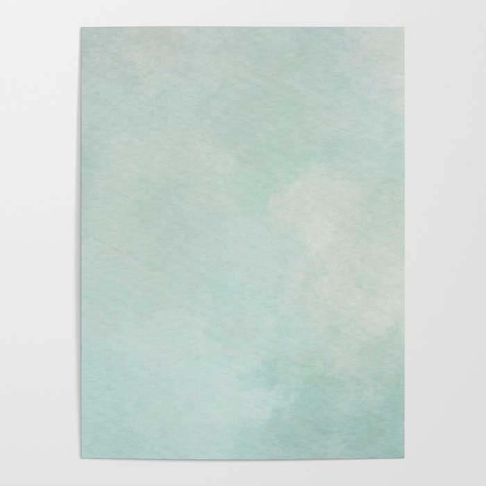 Blue gray watercolor background Poster