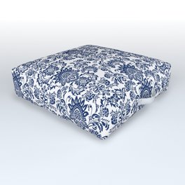 damask blue and white Outdoor Floor Cushion