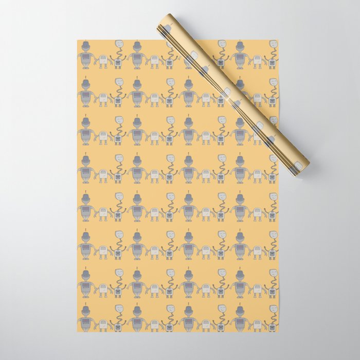 Three Adorable Robots Wrapping Paper