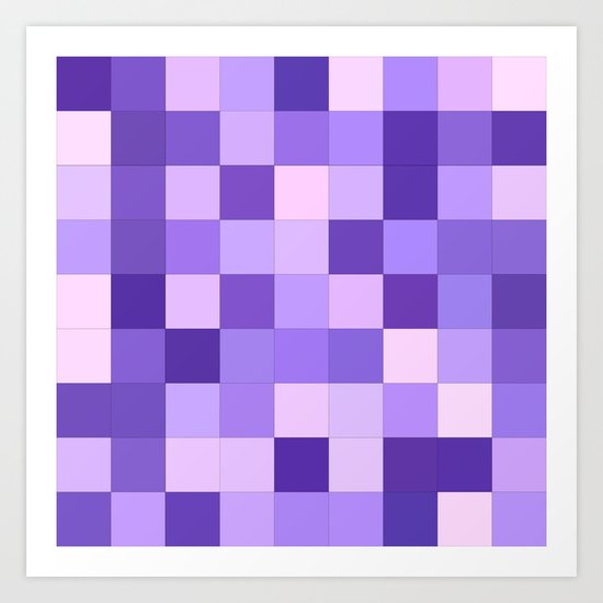Pastel purple squares Art Print