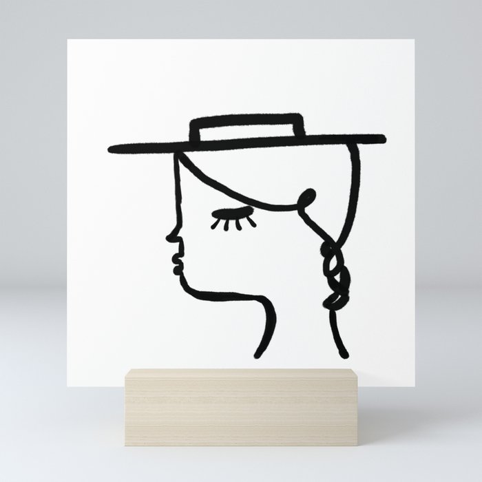 A Girl with A Hat Mini Art Print