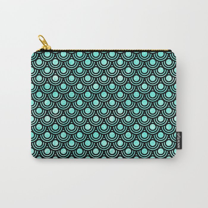 Mermaid Scales in Metallic Turquoise Carry-All Pouch