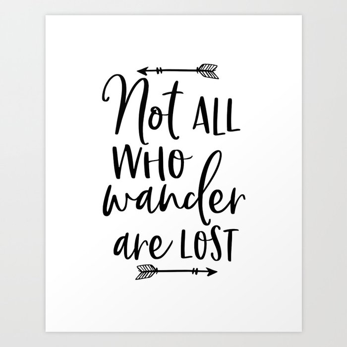 Not all who wander Inspirational Wall Art Print Motivational Quote Poster Decor 