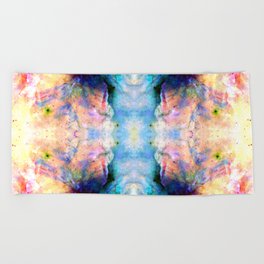 Fumi - Abstract Colorful Batik Butterfly Galaxy Mandala Beach Towel