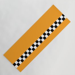 Retro Taxi Checkerboard Pattern Yoga Mat