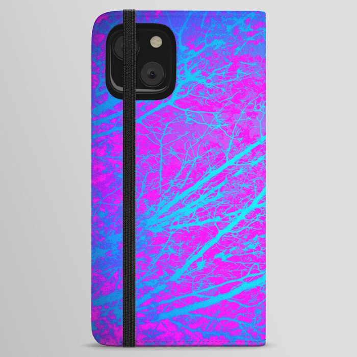Fuchsia Blue Abstract iPhone Wallet Case