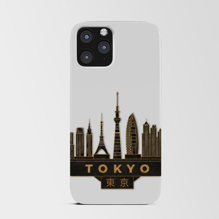 Tokyo Skyline Black and Gold iPhone Card Case