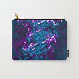 Teal and Purple Gnarl Carry-All Pouch | Twisty, Blue, Graphicdesign, Distorts, Fractal, Pattern, Ultrafractal, Purple, Digital, Swirls 