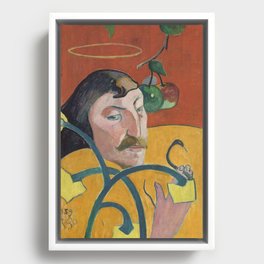 Paul Gauguin - Self-portrait with Halo (and Snake) (1889) Framed Canvas