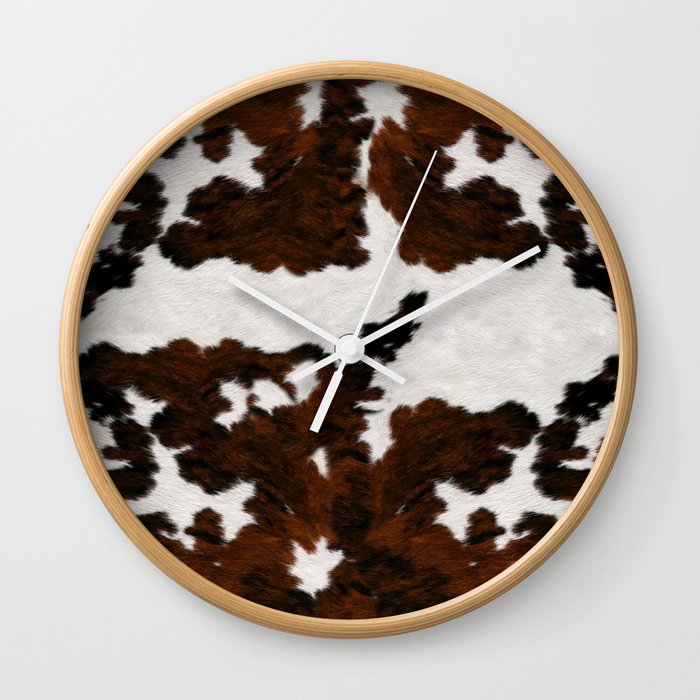 Cowhdie Abstraction (screen print) Wall Clock