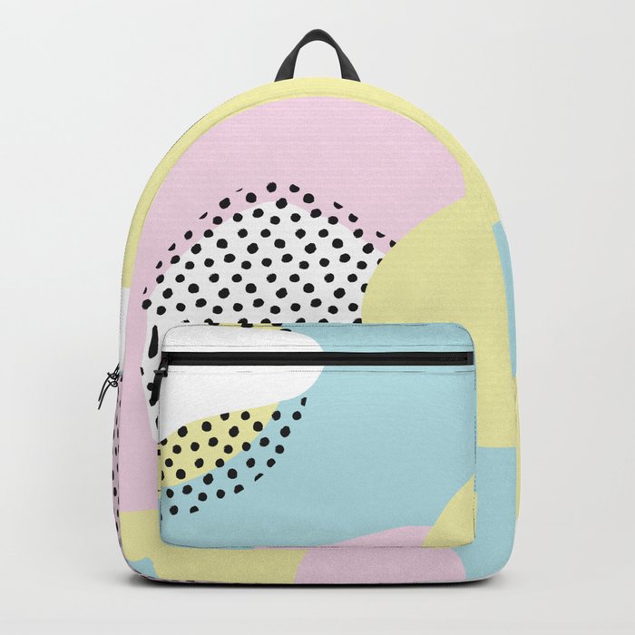 Candy Pink Blue Blobs & Dots Pattern Backpack