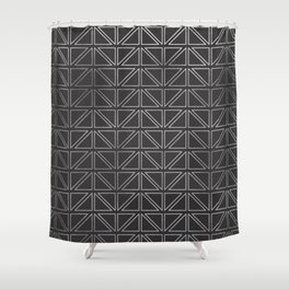 Triangle Metallic Silver and Black Pattern Shower Curtain