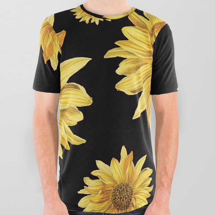Sunflower Pattern 2 All Over Graphic Tee
